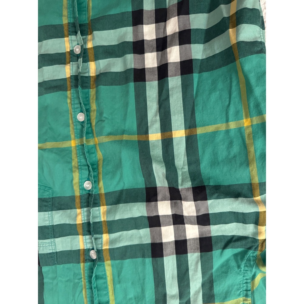 Burberry Men's Green Nova Check Long Sleeve Button Down Shirt Size L - Picture 4 of 9